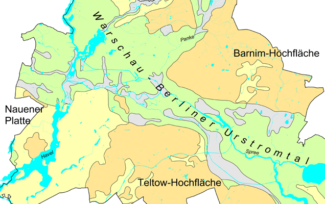 Geologische Karte vom Warschau-Berliner Urstromtal