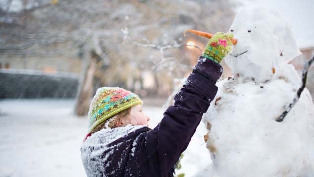 Schneemann bauen