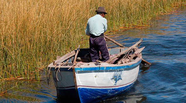 Fischer auf dem Titicacasee